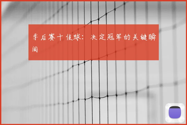 季后赛十佳球：决定冠军的关键瞬间